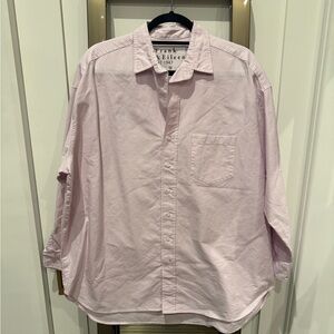 Frank & Eileen women’s Italian Oxford “Shirley” button down purple/pink stripe
